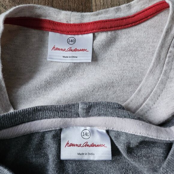 HANNA ANDERSSON Long Sleeved Applique Embellish Top Lot Sz 140 9-10 Cat & Bear - Picture 7 of 9